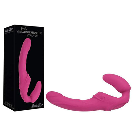 Eve's Pink Vibrating Strapless Strap-On with Case