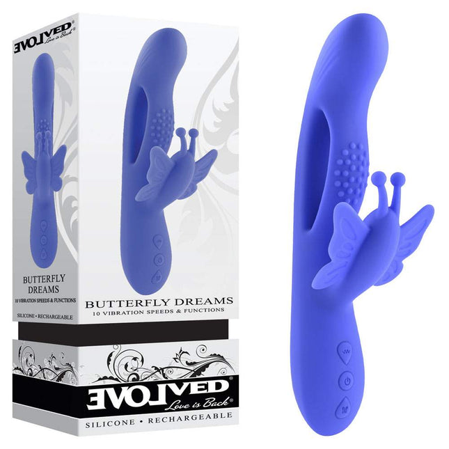 Evolved BUTTERFLY DREAMS Vibrator with Case in Purple