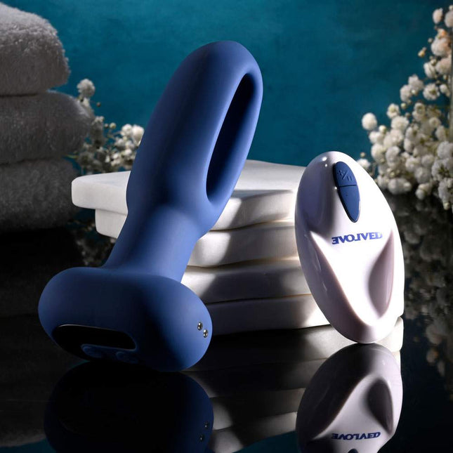 Evolved THE FLAPPER Vibrating Butt Plug with White Remote Control