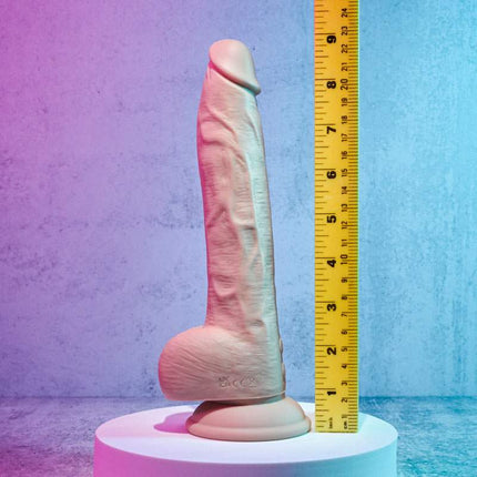 Evolved THRUST IN ME LIGHT Dildo with Size Ruler on Stand