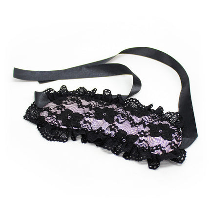 Exotic Black and Pink Lace Blindfold