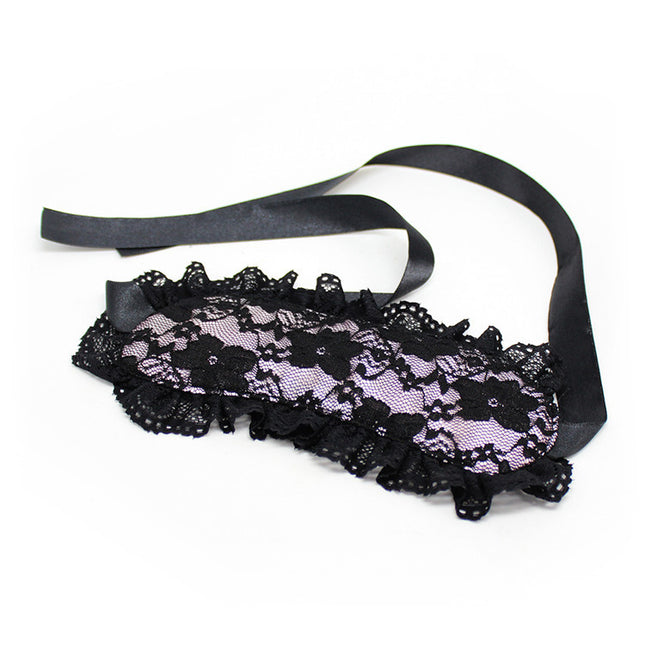 Exotic Black and Pink Lace Blindfold