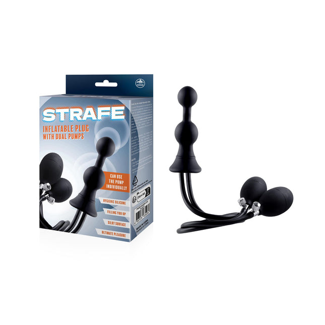 Strafe Inflatable Butt Plug with Dual Hand Pumps