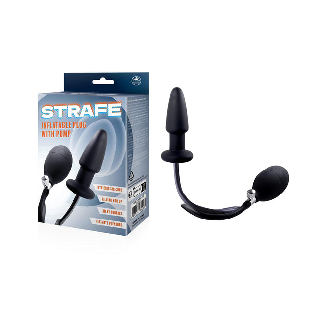 Strafe Black Inflatable Butt Plug with Hand Pump