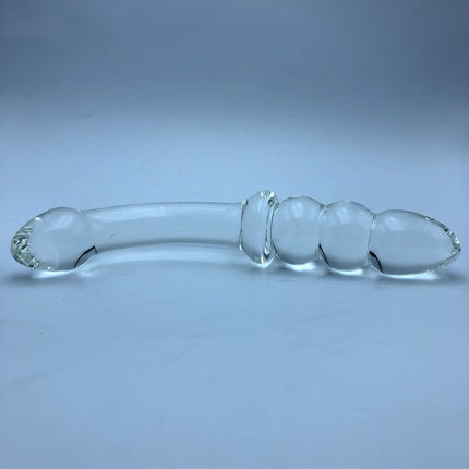 Flat Glass Double Ended Beaded G Spot Dildo