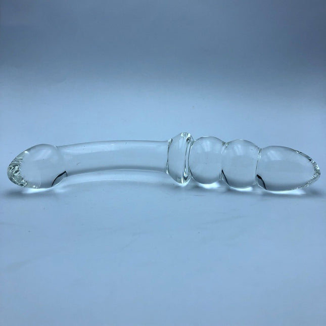 Flat Glass Double Ended Beaded G Spot Dildo