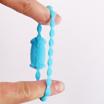 Flexible Light Blue Single Speed Cock Ring