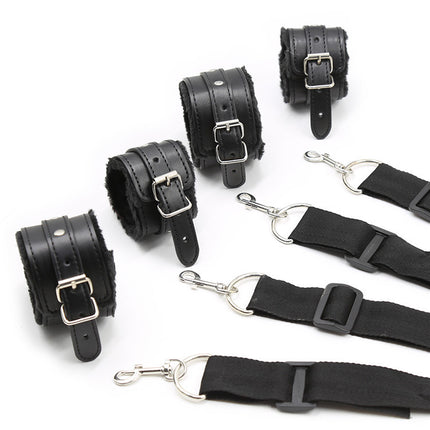 Four Black Luxury Bondage Leather Restraints