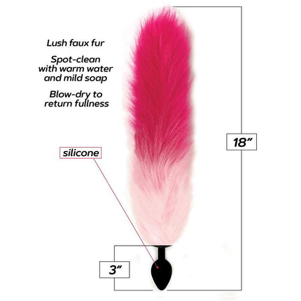 Foxy Fox Tail Silicone Pink Butt Plug Size Chart