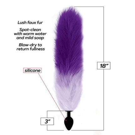 Foxy Fox Tail Silicone Purple Butt Plug Size Chart