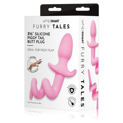 Furry Tales 3.5 Inch Silicone Piggy Tail Pink Butt Plug