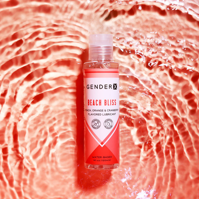 Gender X Beach Bliss Peach, Orange & Cranberry Flavoured Water Based Lubricant - 120 ml Bottle Top View