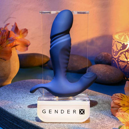 Gender X TRUE BLUE Thrusting Prostate Massager with brand logo