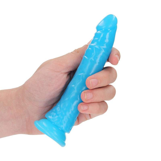 Girls Hand Holding REALROCK 6 Inch Slim Glow in the Dark Neon - Blue