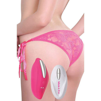 Girl wearing pink Panties with Pink Vibrator and White Remote