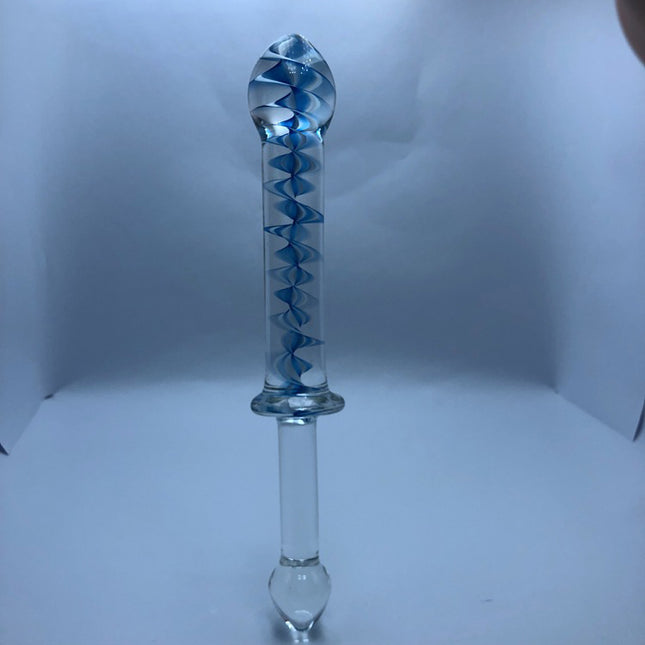 Glass Double Ended Dildo 8 Inch Upright