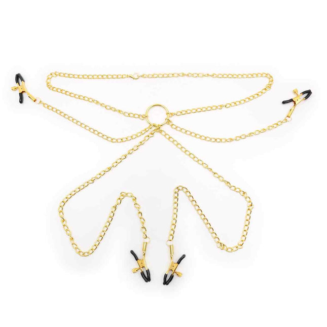 Gold Necklace Nipple Clamps