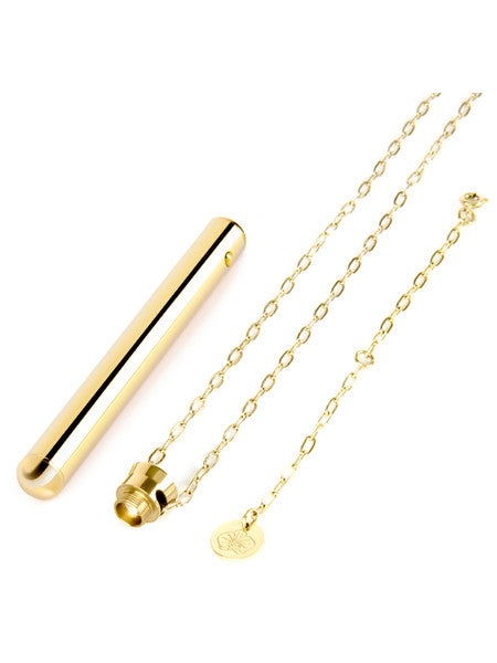 Gold Necklace Vibrator with Chain Pulled Apart