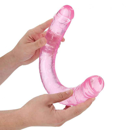 Hand Holding REALROCK 18 Inch Double Dong - Pink