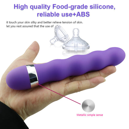 High Quality Food Grade 10 Speed Silicone Ribbed Bullet Vibrator