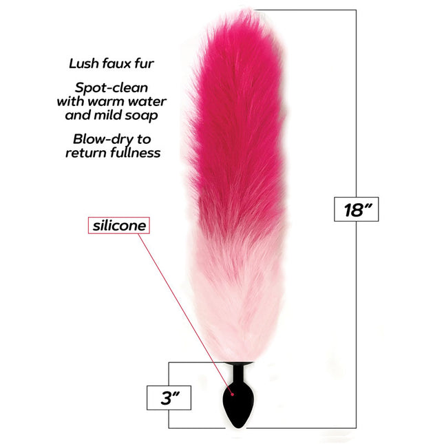 Foxy Fox Tail Silicone Pink Butt Plug