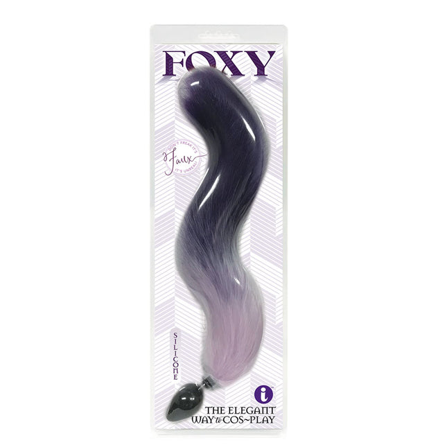 Foxy Fox Tail Silicone Purple Butt Plug