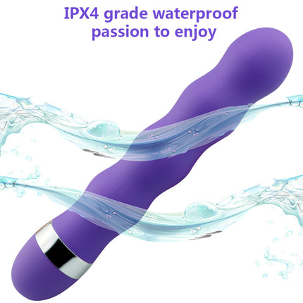 IPX4 Grade Waterproof 10 Speed Silicone Ribbed Bullet Vibrator