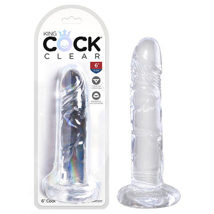 King Cock Clear 6'' Suction Cup Dildo