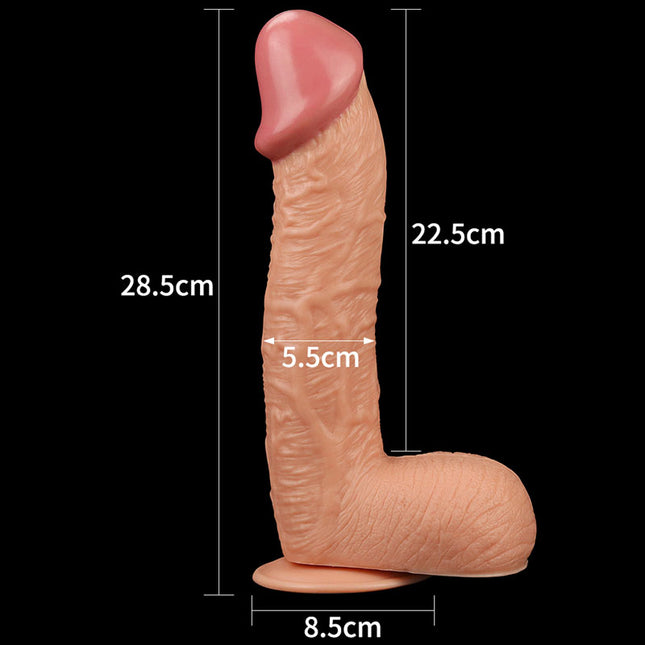 Sizing chart 28.5cm for King Sized Realistic Dildo - Flesh