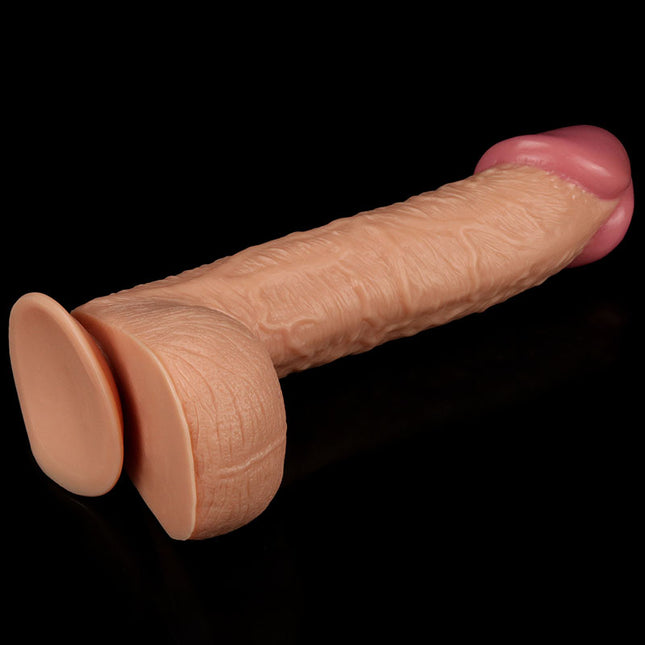 King Sized 10.5 Inch Realistic Dildo - Flesh Side Ground View