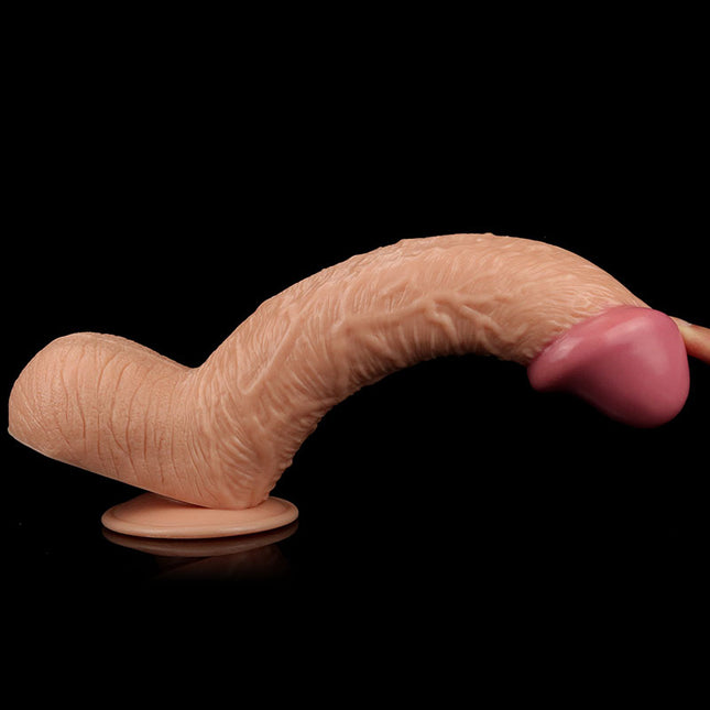 Flexible King Sized 10.5 Inch Realistic Dildo - Flesh