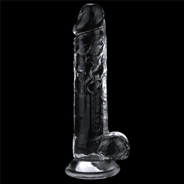 Flawless Clear Dildo 7.5 Inch Dildo - Clear Front View with Suction cup base