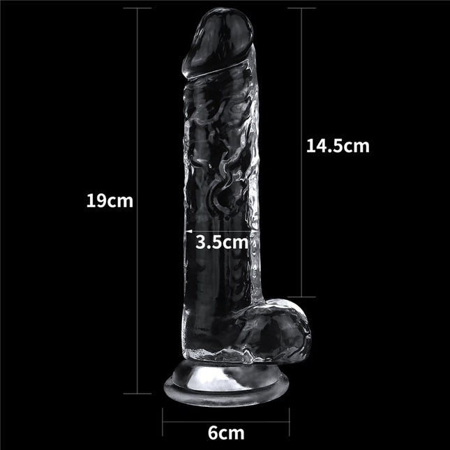 19cm Size chart Flawless Clear Dildo Dildo - Clear