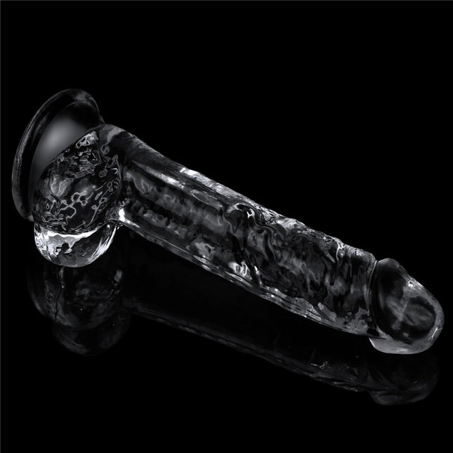 Flawless Clear Dildo 7.5 Inch Dildo - Clear Front Side View