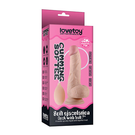 Lovetoy Cumming Softee Soft Ejaculation 8'' Dildo with Balls - Flesh Box Only