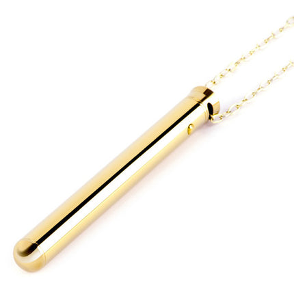 Le Wand Chrome Vibrating Necklace Gold Sex Toy with Chain