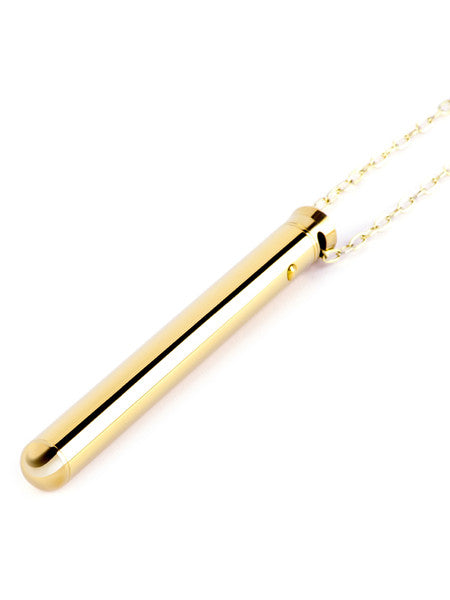 Le Wand Chrome Vibrating Necklace Gold Sex Toy with Chain