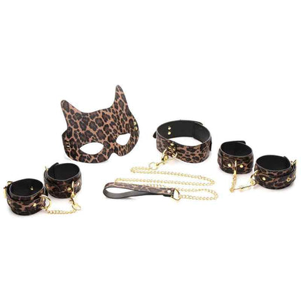 Master Series Leopard 7 Piece Bondage Set