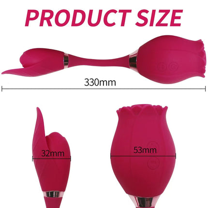 Licking and Sucking Rose Toy Size Chart