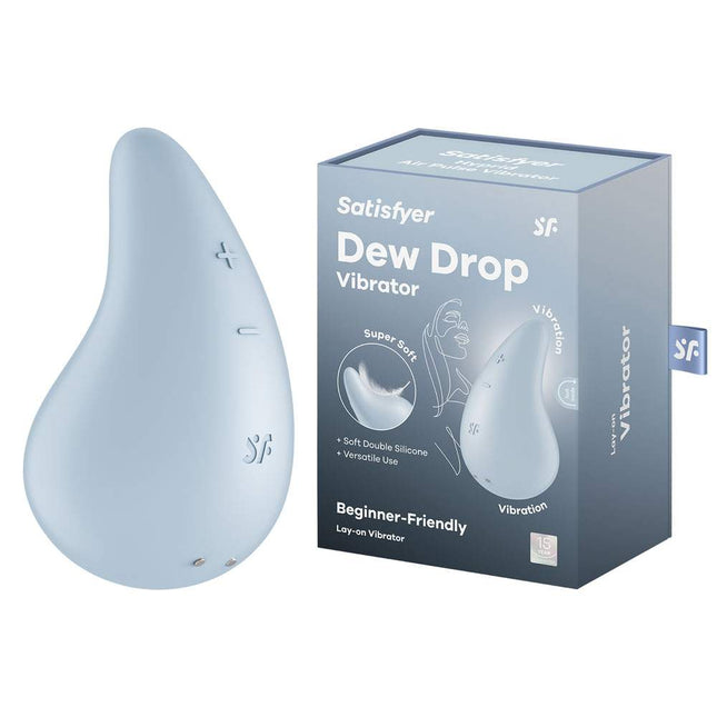 Light Blue Satisfyer Dew Drop Vibrator with Box