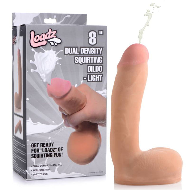 Loadz 8 Inch Dual Density Squirting Dildo with Box