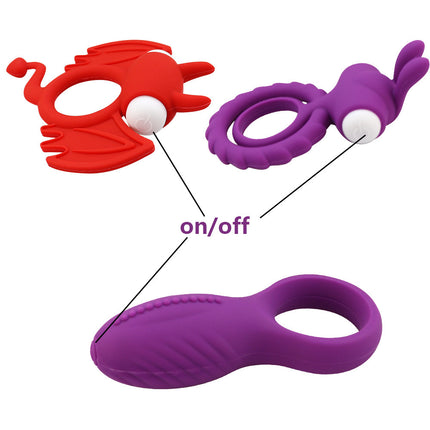 Love Moment Rabbit Vibrating Cock Ring with Button Diagram