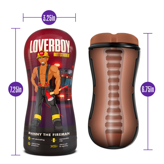 Loverboy Manny The Fireman Tan Male Ass Stroker Size Chart