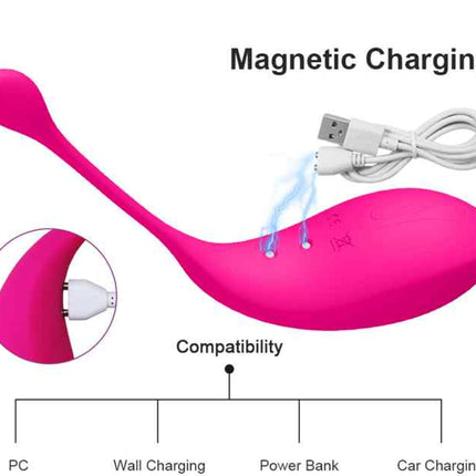 Magnetic Rechargeable Pink Love Egg Vibrator