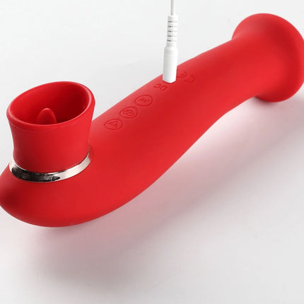 Maia Destiny Red Tongue Vibrator Wand Charging