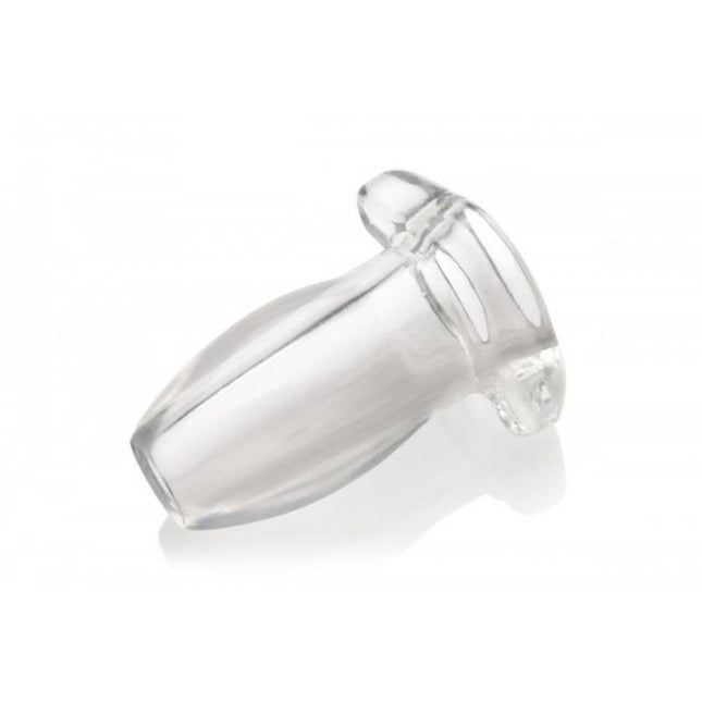 Master Series Gape Glory Clear Hollow Butt Plug Side View