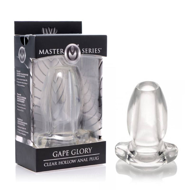 Master Series Gape Glory Hollow Anal Plug Clear with Case