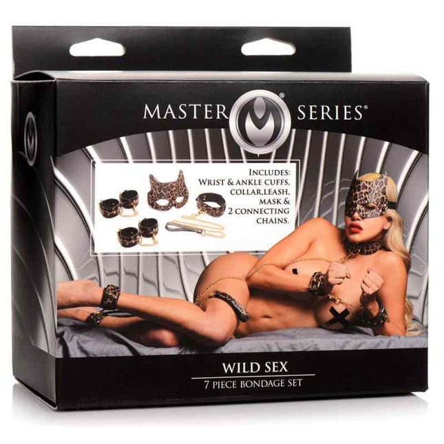 Master Series Leopard 7 Piece Bondage Set