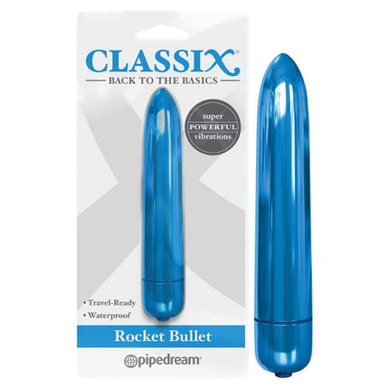 Metallic Blue Classix Rocket Bullet Vibrator