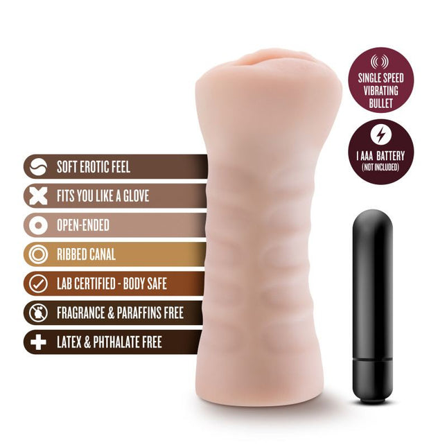 M for Men Ashley Flesh Vibrating Vagina Stroker Features